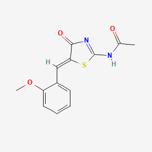 molecular formula C13H12N2O3S B5205310 N-[5-(2-methoxybenzylidene)-4-oxo-1,3-thiazolidin-2-ylidene]acetamide 