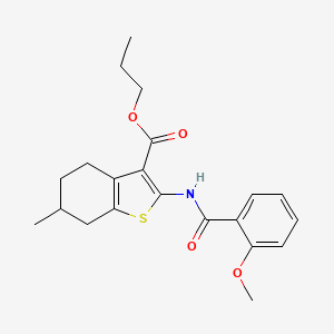 molecular formula C21H25NO4S B5205313 propyl 2-[(2-methoxybenzoyl)amino]-6-methyl-4,5,6,7-tetrahydro-1-benzothiophene-3-carboxylate 