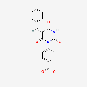 molecular formula C19H14N2O5 B5205324 methyl 4-(5-benzylidene-2,4,6-trioxotetrahydro-1(2H)-pyrimidinyl)benzoate 