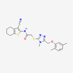 molecular formula C23H25N5O2S2 B5205328 N-(3-cyano-4,5,6,7-tetrahydro-1-benzothien-2-yl)-2-({5-[(2,5-dimethylphenoxy)methyl]-4-methyl-4H-1,2,4-triazol-3-yl}thio)acetamide 
