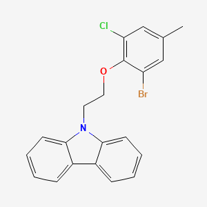 molecular formula C21H17BrClNO B5205331 9-[2-(2-bromo-6-chloro-4-methylphenoxy)ethyl]-9H-carbazole 