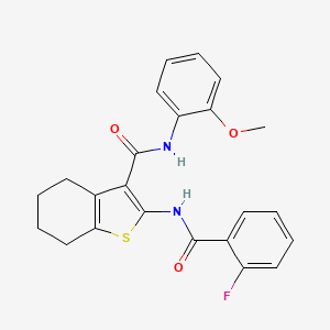 molecular formula C23H21FN2O3S B5205340 2-[(2-fluorobenzoyl)amino]-N-(2-methoxyphenyl)-4,5,6,7-tetrahydro-1-benzothiophene-3-carboxamide 