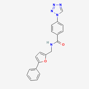 molecular formula C19H15N5O2 B5205353 N-[(5-phenyl-2-furyl)methyl]-4-(1H-tetrazol-1-yl)benzamide 