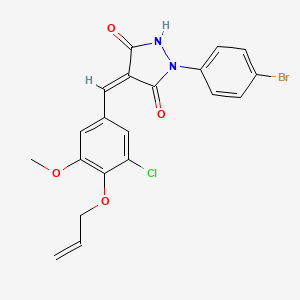 molecular formula C20H16BrClN2O4 B5205381 4-[4-(allyloxy)-3-chloro-5-methoxybenzylidene]-1-(4-bromophenyl)-3,5-pyrazolidinedione 