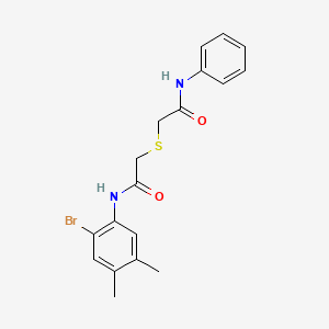 molecular formula C18H19BrN2O2S B5205397 2-[(2-anilino-2-oxoethyl)thio]-N-(2-bromo-4,5-dimethylphenyl)acetamide 