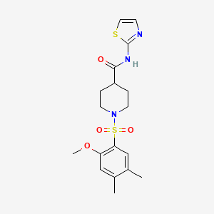 molecular formula C18H23N3O4S2 B5205411 1-[(2-methoxy-4,5-dimethylphenyl)sulfonyl]-N-1,3-thiazol-2-yl-4-piperidinecarboxamide 