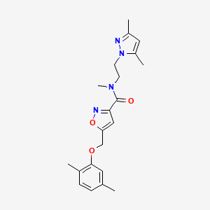 molecular formula C21H26N4O3 B5205488 5-[(2,5-dimethylphenoxy)methyl]-N-[2-(3,5-dimethyl-1H-pyrazol-1-yl)ethyl]-N-methyl-3-isoxazolecarboxamide 