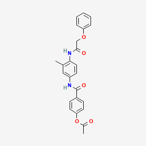 molecular formula C24H22N2O5 B5205498 4-[({3-methyl-4-[(phenoxyacetyl)amino]phenyl}amino)carbonyl]phenyl acetate 