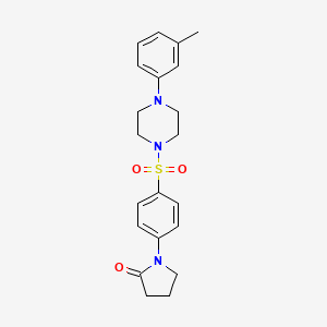 molecular formula C21H25N3O3S B5205504 1-(4-{[4-(3-methylphenyl)-1-piperazinyl]sulfonyl}phenyl)-2-pyrrolidinone 
