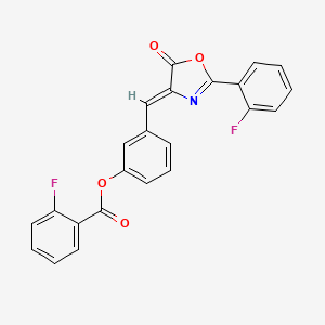 molecular formula C23H13F2NO4 B5205521 3-{[2-(2-fluorophenyl)-5-oxo-1,3-oxazol-4(5H)-ylidene]methyl}phenyl 2-fluorobenzoate 