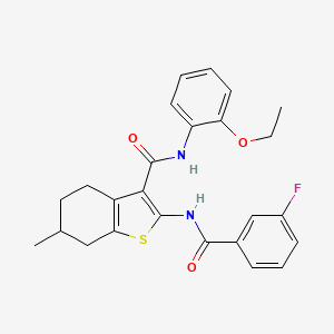 molecular formula C25H25FN2O3S B5205526 N-(2-ethoxyphenyl)-2-[(3-fluorobenzoyl)amino]-6-methyl-4,5,6,7-tetrahydro-1-benzothiophene-3-carboxamide CAS No. 6239-80-1