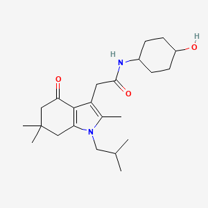 molecular formula C23H36N2O3 B5205571 N-(trans-4-hydroxycyclohexyl)-2-(1-isobutyl-2,6,6-trimethyl-4-oxo-4,5,6,7-tetrahydro-1H-indol-3-yl)acetamide 