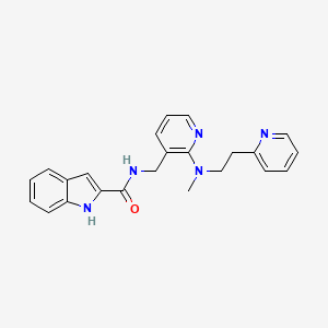 molecular formula C23H23N5O B5205576 N-[(2-{methyl[2-(2-pyridinyl)ethyl]amino}-3-pyridinyl)methyl]-1H-indole-2-carboxamide 