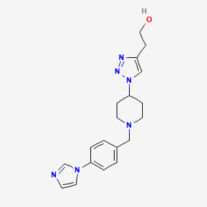 molecular formula C19H24N6O B5205579 2-(1-{1-[4-(1H-imidazol-1-yl)benzyl]-4-piperidinyl}-1H-1,2,3-triazol-4-yl)ethanol bis(trifluoroacetate) (salt) 