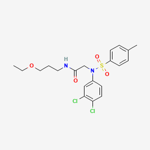 molecular formula C20H24Cl2N2O4S B5205587 N~2~-(3,4-dichlorophenyl)-N~1~-(3-ethoxypropyl)-N~2~-[(4-methylphenyl)sulfonyl]glycinamide 