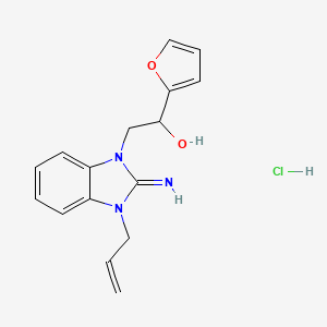 molecular formula C16H18ClN3O2 B5205592 2-(3-allyl-2-imino-2,3-dihydro-1H-benzimidazol-1-yl)-1-(2-furyl)ethanol hydrochloride 