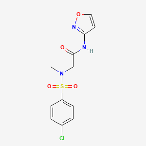 molecular formula C12H12ClN3O4S B5205600 N~2~-[(4-chlorophenyl)sulfonyl]-N~1~-3-isoxazolyl-N~2~-methylglycinamide 
