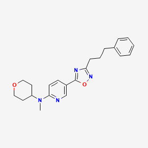 molecular formula C22H26N4O2 B5205670 N-methyl-5-[3-(3-phenylpropyl)-1,2,4-oxadiazol-5-yl]-N-(tetrahydro-2H-pyran-4-yl)-2-pyridinamine 