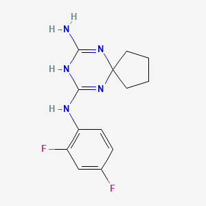 molecular formula C13H15F2N5 B5205678 N-(2,4-difluorophenyl)-6,8,10-triazaspiro[4.5]deca-6,9-diene-7,9-diamine 