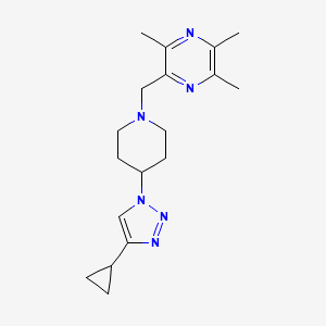 molecular formula C18H26N6 B5205686 2-{[4-(4-cyclopropyl-1H-1,2,3-triazol-1-yl)-1-piperidinyl]methyl}-3,5,6-trimethylpyrazine trifluoroacetate 