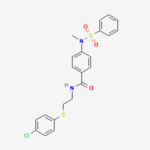 molecular formula C22H21ClN2O3S2 B5205701 N-{2-[(4-chlorophenyl)thio]ethyl}-4-[methyl(phenylsulfonyl)amino]benzamide 