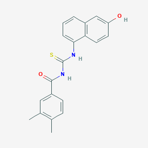 molecular formula C20H18N2O2S B5205734 N-{[(6-hydroxy-1-naphthyl)amino]carbonothioyl}-3,4-dimethylbenzamide 
