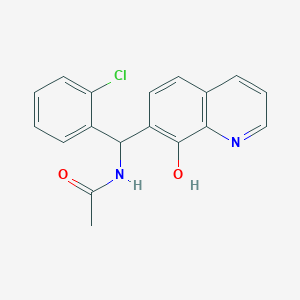 molecular formula C18H15ClN2O2 B5205741 N-[(2-chlorophenyl)(8-hydroxy-7-quinolinyl)methyl]acetamide 