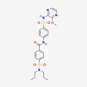 molecular formula C24H29N5O6S2 B5205752 4-[(dipropylamino)sulfonyl]-N-(4-{[(3-methoxy-2-pyrazinyl)amino]sulfonyl}phenyl)benzamide 