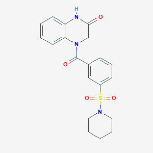 molecular formula C20H21N3O4S B5205770 4-[3-(1-piperidinylsulfonyl)benzoyl]-3,4-dihydro-2(1H)-quinoxalinone 