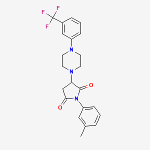 molecular formula C22H22F3N3O2 B5205781 1-(3-methylphenyl)-3-{4-[3-(trifluoromethyl)phenyl]-1-piperazinyl}-2,5-pyrrolidinedione 