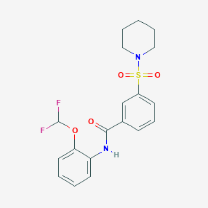 molecular formula C19H20F2N2O4S B5205808 N-[2-(difluoromethoxy)phenyl]-3-(piperidin-1-ylsulfonyl)benzamide 
