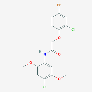 molecular formula C16H14BrCl2NO4 B5205820 2-(4-bromo-2-chlorophenoxy)-N-(4-chloro-2,5-dimethoxyphenyl)acetamide 