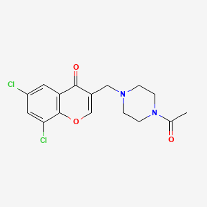 molecular formula C16H16Cl2N2O3 B5205829 3-[(4-acetyl-1-piperazinyl)methyl]-6,8-dichloro-4H-chromen-4-one 