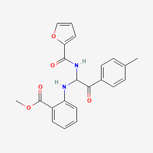 molecular formula C22H20N2O5 B5205855 methyl 2-{[1-(2-furoylamino)-2-(4-methylphenyl)-2-oxoethyl]amino}benzoate 
