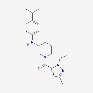 molecular formula C21H30N4O B5205869 1-[(1-ethyl-3-methyl-1H-pyrazol-5-yl)carbonyl]-N-(4-isopropylphenyl)-3-piperidinamine 