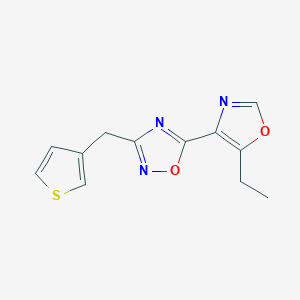 molecular formula C12H11N3O2S B5205882 5-(5-ethyl-1,3-oxazol-4-yl)-3-(3-thienylmethyl)-1,2,4-oxadiazole 