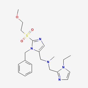 molecular formula C21H29N5O3S B5205892 ({1-benzyl-2-[(2-methoxyethyl)sulfonyl]-1H-imidazol-5-yl}methyl)[(1-ethyl-1H-imidazol-2-yl)methyl]methylamine 