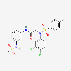molecular formula C23H23Cl2N3O5S2 B5205896 N~2~-(3,4-dichlorophenyl)-N~1~-{3-[methyl(methylsulfonyl)amino]phenyl}-N~2~-[(4-methylphenyl)sulfonyl]glycinamide 