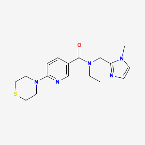 molecular formula C17H23N5OS B5205907 N-ethyl-N-[(1-methyl-1H-imidazol-2-yl)methyl]-6-(4-thiomorpholinyl)nicotinamide 