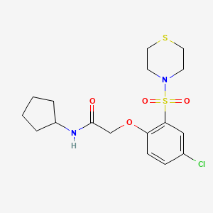 molecular formula C17H23ClN2O4S2 B5205918 2-[4-chloro-2-(4-thiomorpholinylsulfonyl)phenoxy]-N-cyclopentylacetamide 