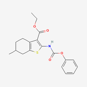molecular formula C19H21NO4S B5205924 ethyl 6-methyl-2-[(phenoxycarbonyl)amino]-4,5,6,7-tetrahydro-1-benzothiophene-3-carboxylate 