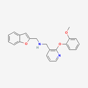 molecular formula C22H20N2O3 B5205932 (1-benzofuran-2-ylmethyl){[2-(2-methoxyphenoxy)-3-pyridinyl]methyl}amine 