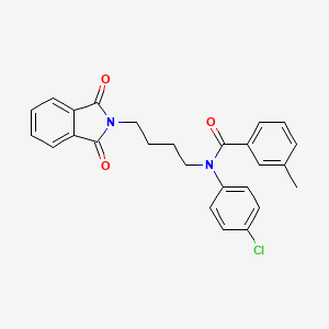molecular formula C26H23ClN2O3 B5205955 N-(4-chlorophenyl)-N-[4-(1,3-dioxo-1,3-dihydro-2H-isoindol-2-yl)butyl]-3-methylbenzamide 