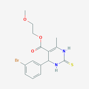 molecular formula C15H17BrN2O3S B5205976 2-methoxyethyl 4-(3-bromophenyl)-6-methyl-2-thioxo-1,2,3,4-tetrahydro-5-pyrimidinecarboxylate 