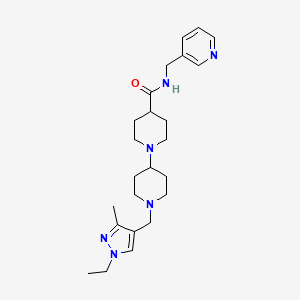 molecular formula C24H36N6O B5205986 1'-[(1-ethyl-3-methyl-1H-pyrazol-4-yl)methyl]-N-(3-pyridinylmethyl)-1,4'-bipiperidine-4-carboxamide 