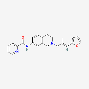 molecular formula C23H23N3O2 B5205998 N-{2-[(2E)-3-(2-furyl)-2-methyl-2-propen-1-yl]-1,2,3,4-tetrahydro-7-isoquinolinyl}-2-pyridinecarboxamide 