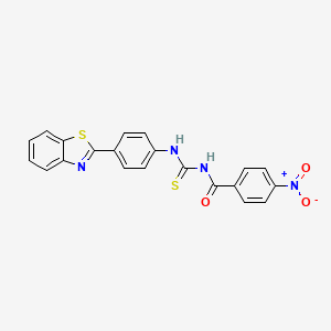 molecular formula C21H14N4O3S2 B5206010 N-({[4-(1,3-benzothiazol-2-yl)phenyl]amino}carbonothioyl)-4-nitrobenzamide 