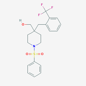 molecular formula C20H22F3NO3S B5206021 {1-(phenylsulfonyl)-4-[2-(trifluoromethyl)benzyl]-4-piperidinyl}methanol 