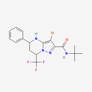 molecular formula C18H20BrF3N4O B5206041 3-bromo-N-(tert-butyl)-5-phenyl-7-(trifluoromethyl)-4,5,6,7-tetrahydropyrazolo[1,5-a]pyrimidine-2-carboxamide 