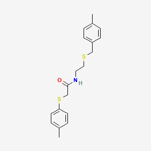 molecular formula C19H23NOS2 B5206049 N-{2-[(4-methylbenzyl)thio]ethyl}-2-[(4-methylphenyl)thio]acetamide 